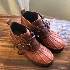 Brown Leather Ankle Boots POLO Ralph Lauren size 101/2
